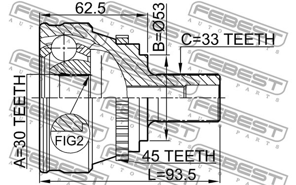 Joint Kit, drive shaft FEBEST 1710005A45 2