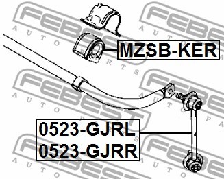 Link/Coupling Rod, stabiliser bar FEBEST 0523GJRR 2