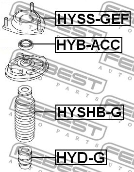 Protective Cap/Bellow, shock absorber FEBEST HYSHBG 2