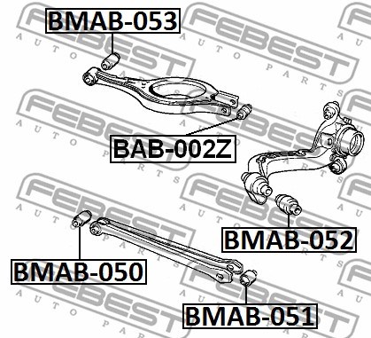 Mounting, control/trailing arm FEBEST BAB002Z 2