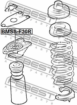 Mounting, shock absorbers FEBEST BMSSF30R 2