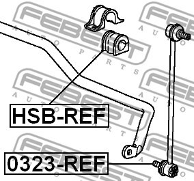 Mounting, stabiliser bar FEBEST HSBREF 2