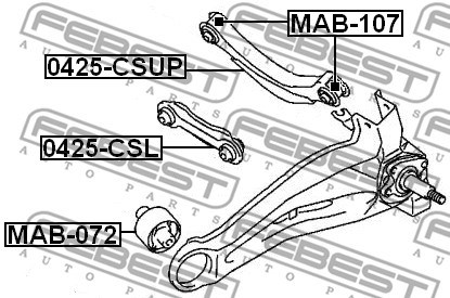 Control Arm/Trailing Arm, wheel suspension FEBEST 0425CSUP 2