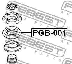 Rolling Bearing, suspension strut support mount FEBEST PGB001 2