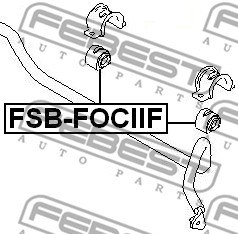 Mounting, stabiliser bar FEBEST FSBFOCIIF 2