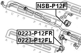 Link/Coupling Rod, stabiliser bar FEBEST 0223P12FL 2