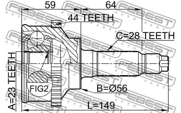 Joint Kit, drive shaft FEBEST 0510018A44 2