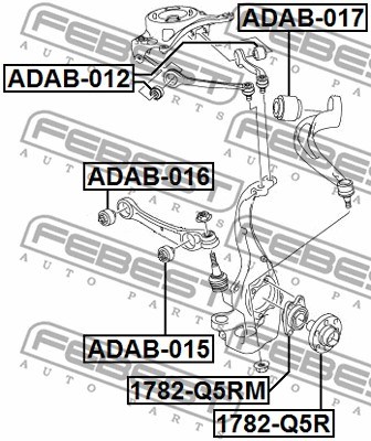 Mounting, control/trailing arm FEBEST ADAB017 2