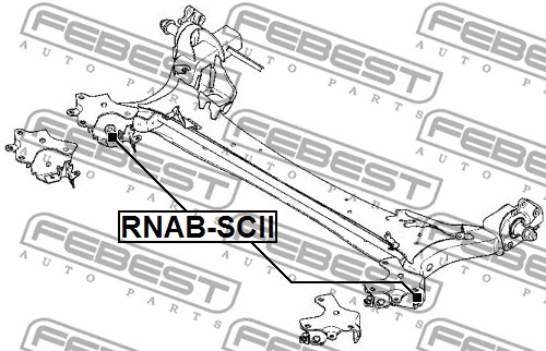 Mounting, axle beam FEBEST RNABSCII 2