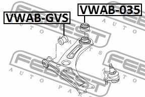 Mounting, control/trailing arm FEBEST VWAB035 2