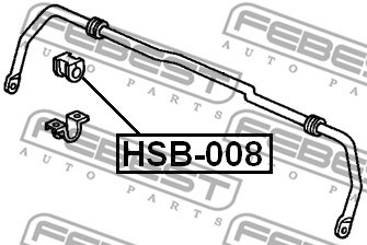 Bushing, stabiliser bar FEBEST HSB008 2