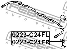 Link/Coupling Rod, stabiliser bar FEBEST 0223C24FR 2