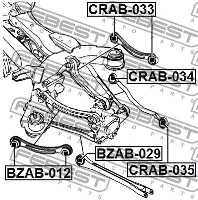 Mounting, control/trailing arm FEBEST CRAB033 2