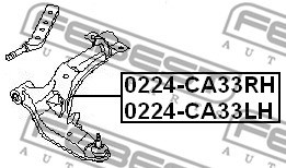 Control Arm/Trailing Arm, wheel suspension FEBEST 0224CA33LH 2