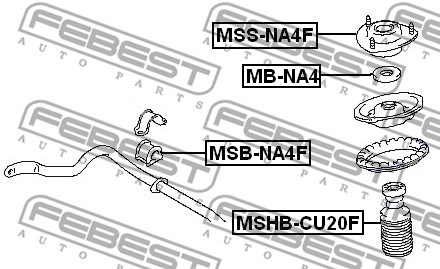 Mounting, stabiliser bar FEBEST MSBNA4F 2
