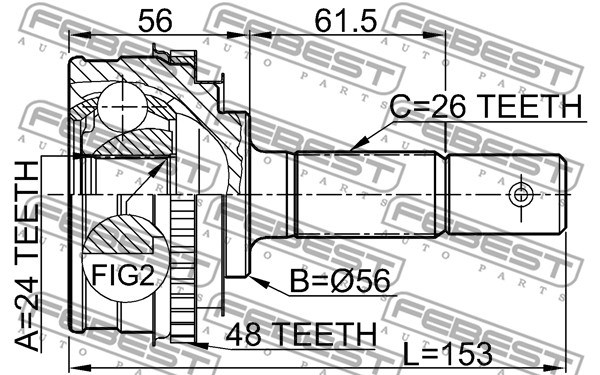 Joint Kit, drive shaft FEBEST 0110009A48 2