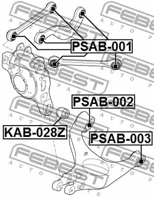 Mounting, control/trailing arm FEBEST PSAB003 2