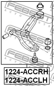 Control Arm/Trailing Arm, wheel suspension FEBEST 1224ACCLH 2