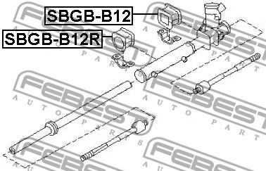 Mounting, steering gear FEBEST SBGBB12 2