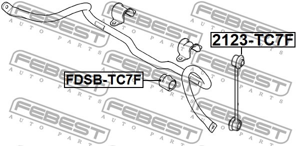 Link/Coupling Rod, stabiliser bar FEBEST 2123TC7F 2