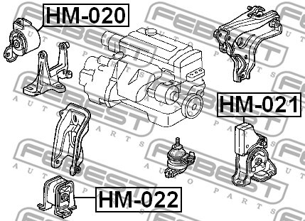 Mounting, engine FEBEST HM022 2