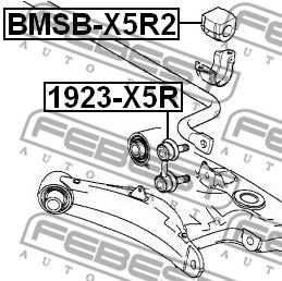 Bushing, stabiliser bar FEBEST BMSBX5R2 2