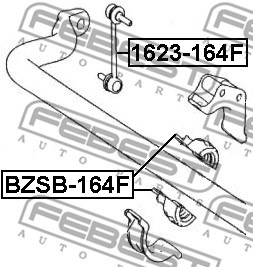 Bushing, stabiliser bar FEBEST BZSB164F 2