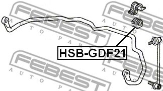Mounting, stabiliser bar FEBEST HSBGDF21 2
