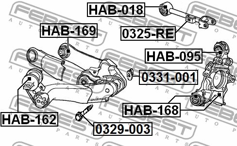 Mounting, control/trailing arm FEBEST HAB169 2