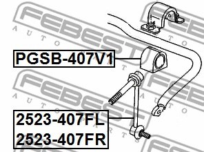 Bushing, stabiliser bar FEBEST PGSB407V1 2