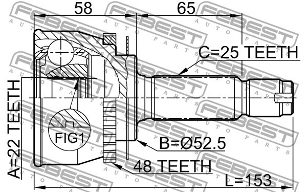 Joint Kit, drive shaft FEBEST 1210012A48 2