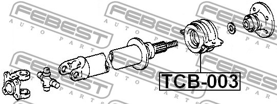 Bearing, propshaft centre bearing FEBEST TCB003 2
