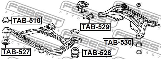 Mounting, axle beam FEBEST TAB529 2