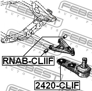 Mounting, control/trailing arm FEBEST RNABCLIIF 2