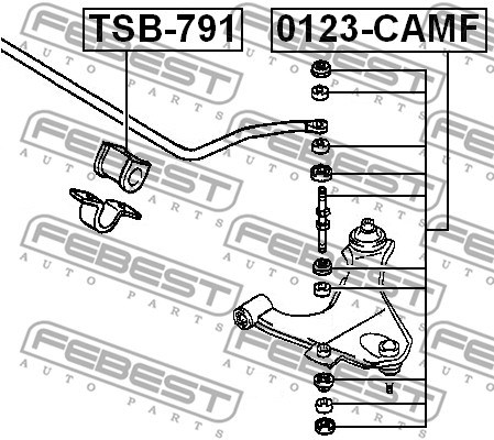 Link/Coupling Rod, stabiliser bar FEBEST 0123CAMF 2