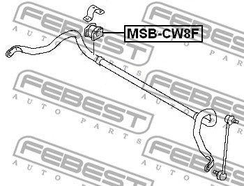 Mounting, stabiliser bar FEBEST MSBCW8F 2