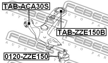 Mounting, control/trailing arm FEBEST TABZZE150B 2