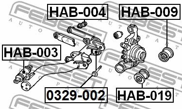 Mounting, control/trailing arm FEBEST HAB003 2