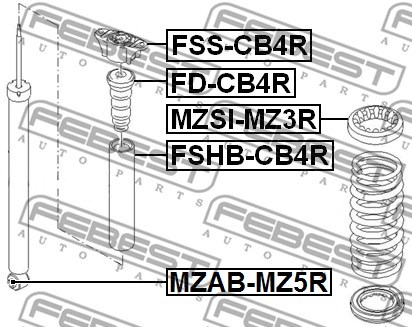 Mounting, shock absorbers FEBEST FSSCB4R 2