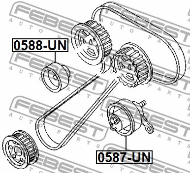 Tensioner Pulley, timing belt FEBEST 0587UN 2