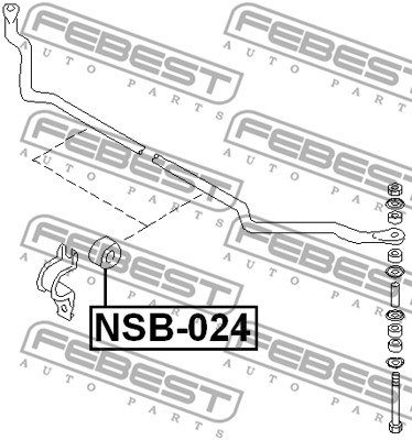 Bushing, stabiliser bar FEBEST NSB024 2