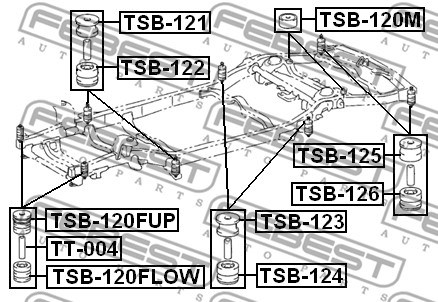 Mounting, axle beam FEBEST TSB122 2