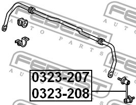 Link/Coupling Rod, stabiliser bar FEBEST 0323207 2