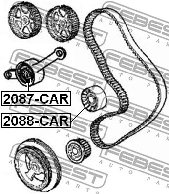 Deflection/Guide Pulley, timing belt FEBEST 2088CAR 2