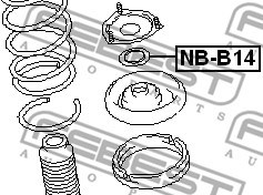 Rolling Bearing, suspension strut support mount FEBEST NBB14 2