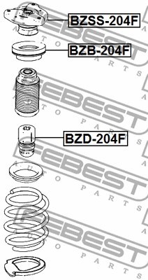 Rolling Bearing, suspension strut support mount FEBEST BZB204F 2