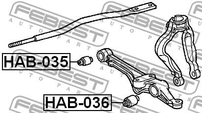 Mounting, control/trailing arm FEBEST HAB035 2