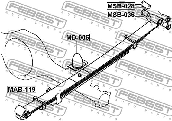 Rubber Buffer, suspension FEBEST MD006 2
