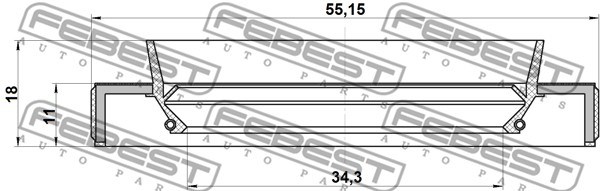 Seal, drive shaft FEBEST 95HBY36551118X 2