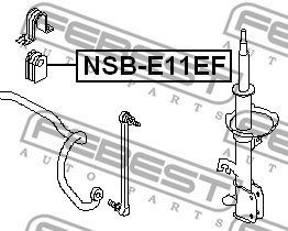 Mounting, stabiliser bar FEBEST NSBE11EF 2